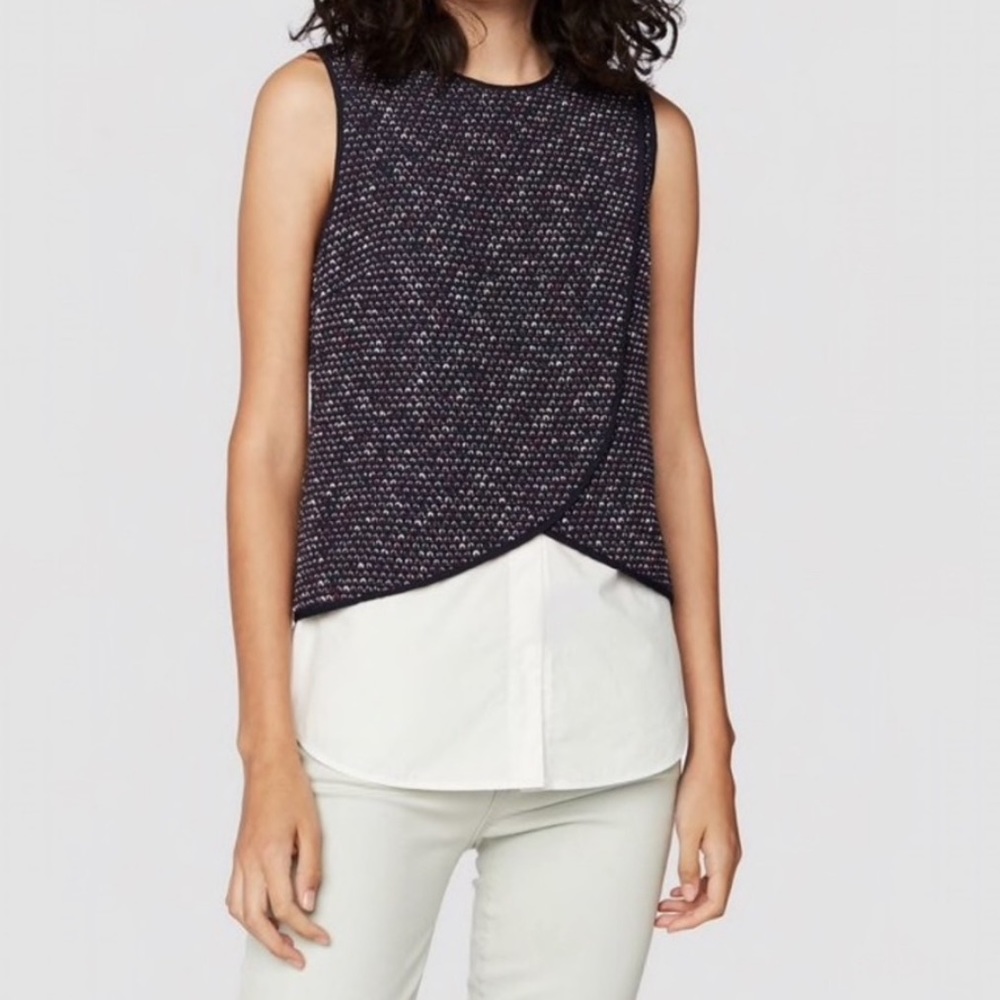 NWT Derek Lam 10 Crosby Layered Combo Top Sz 10
